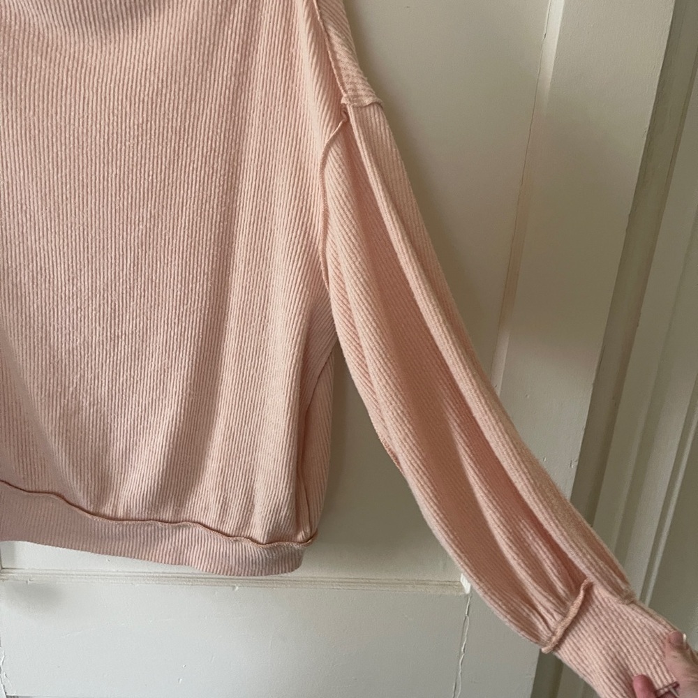 FREE PEOPLE Main Squeeze Brushed Hacci Top Drop Shoulder Sweater Women’s Small - Picture 8 of 12